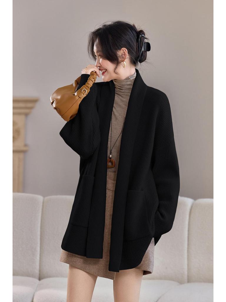 2025 Autumn/Winter Pineapple Stitch Thick Cardigan Coat - Women's Wool Knitwear Sweater