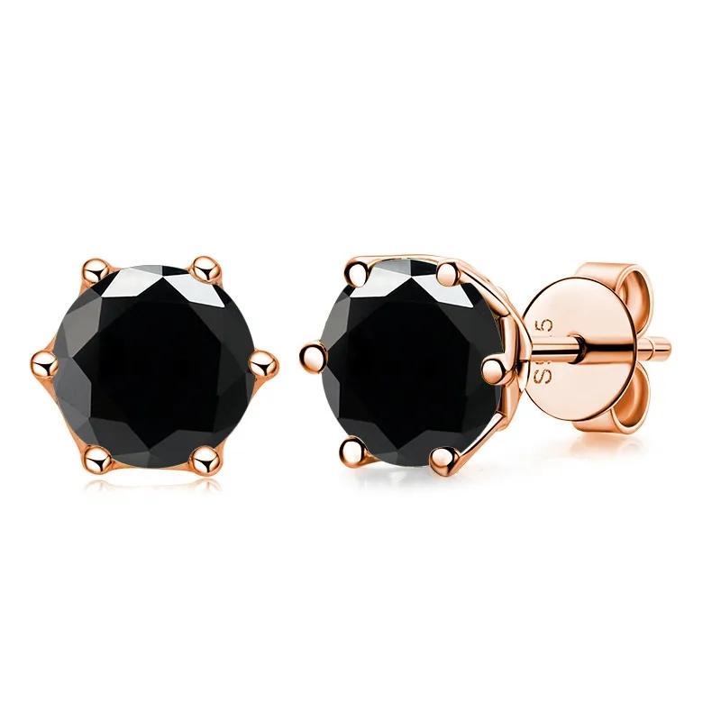 Pendientes de botón de moissanita GRA de 0,5 ct-1 ct color D certificados Diamante creado en laboratorio Plata 925 Chapado en oro Joyería para bodas