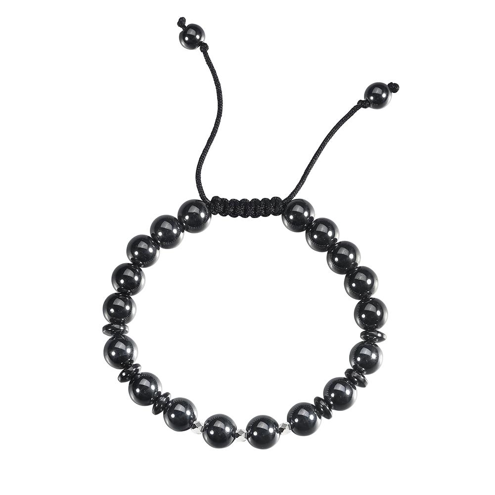 EFFIE QUEEN Terahertz Magnetic Beads Bracelet S925 Sterling Silver Natural Stone Healing Crystal Dainty Hand Chain Jewelry GMB76