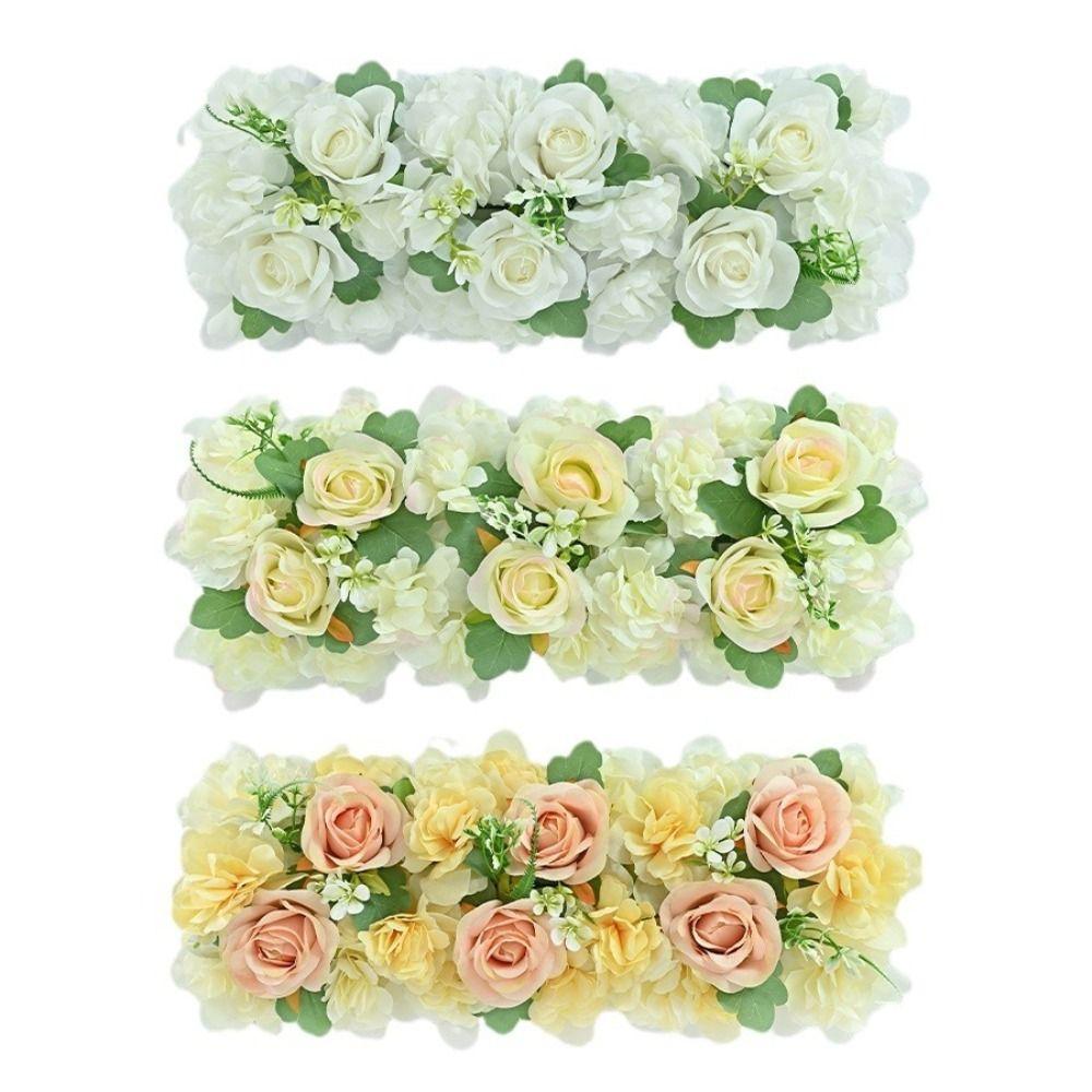 54X23CM Size Artificial Rose Strip Simulation Flowers Strip Flower Design Wedding Scene Decoration Rose Arrangement
