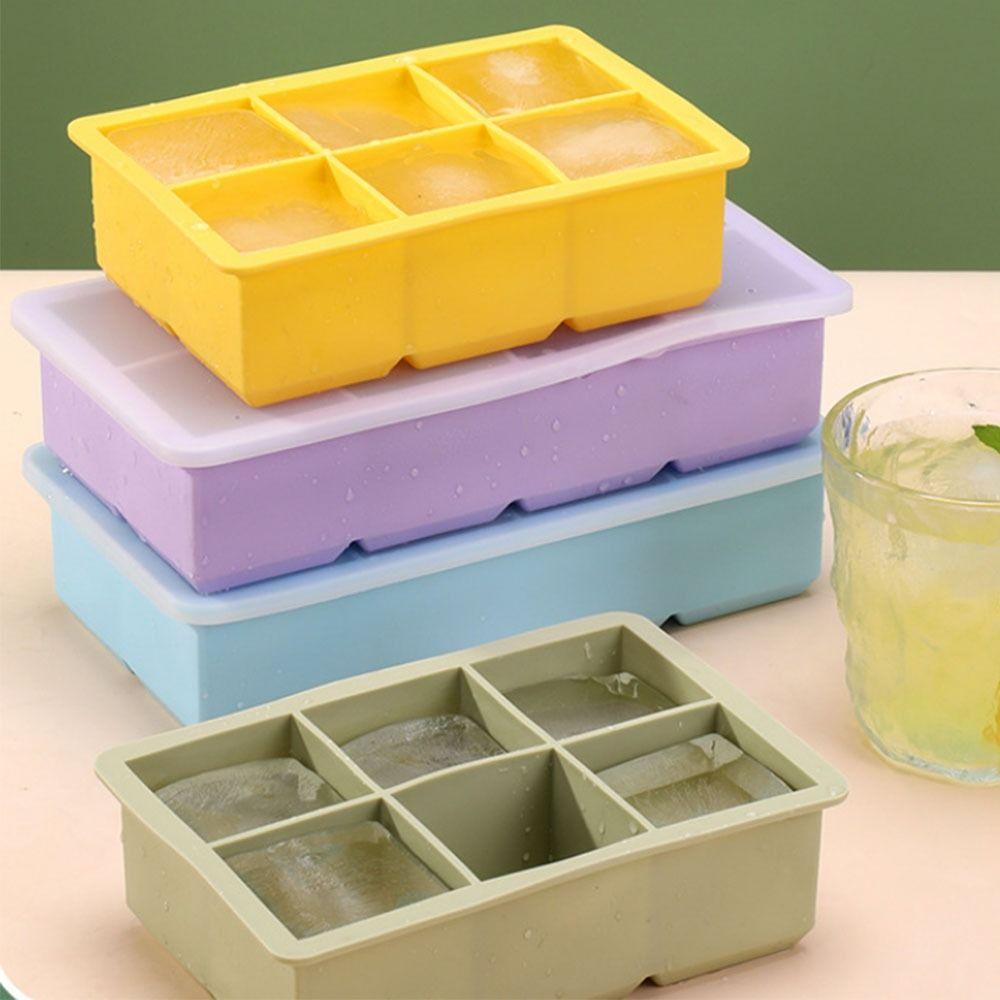 6/8 Grids Large  Ice Cube Tray Silicone Square Ice Mold Food Grade Ice Cube Maker  Kitchen Gadgets