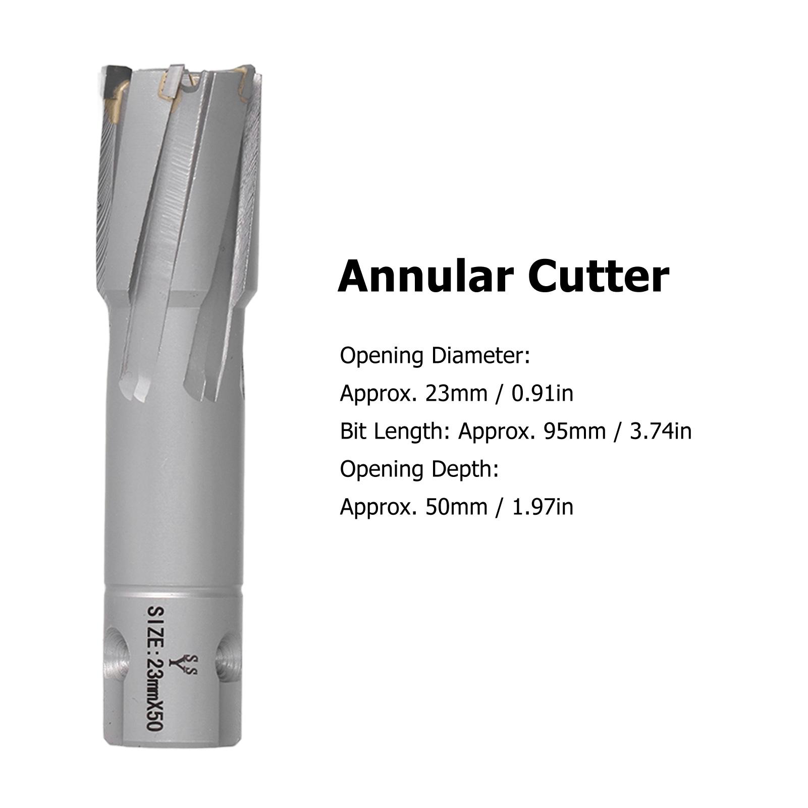 

Annular Cutter Carbide Steel Plate Drill Bit Hallow Hole Saw Metric 50mm Depth Hollow Drill Bit Steel Plate Drill Bit 23mm