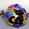 1pc Cosmic Cats Art Automatic 3-Fold Umbrella Design, Cute Cartoon Pattern, Portable Outdoor Umbrella, Perfect, Holiday Gift for Disney fans.G022