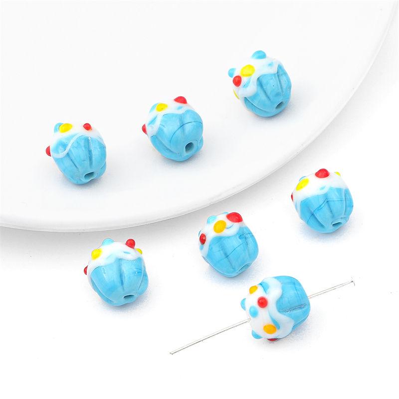 2pcs/Bag Cute Lampwork Glass Cake Beads Charm Loose Beads For Necklace Bracelet Earring DIY Jewelry Craft Making Supply