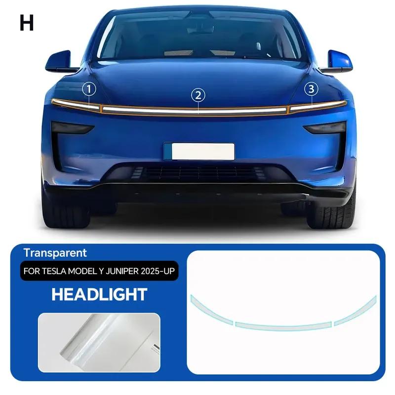 For Tesla Model Y Juniper Model Y 2025 2026 TPU Car Headlight RearView B Pillars Film Paint Protection Anti-scratch Accessories