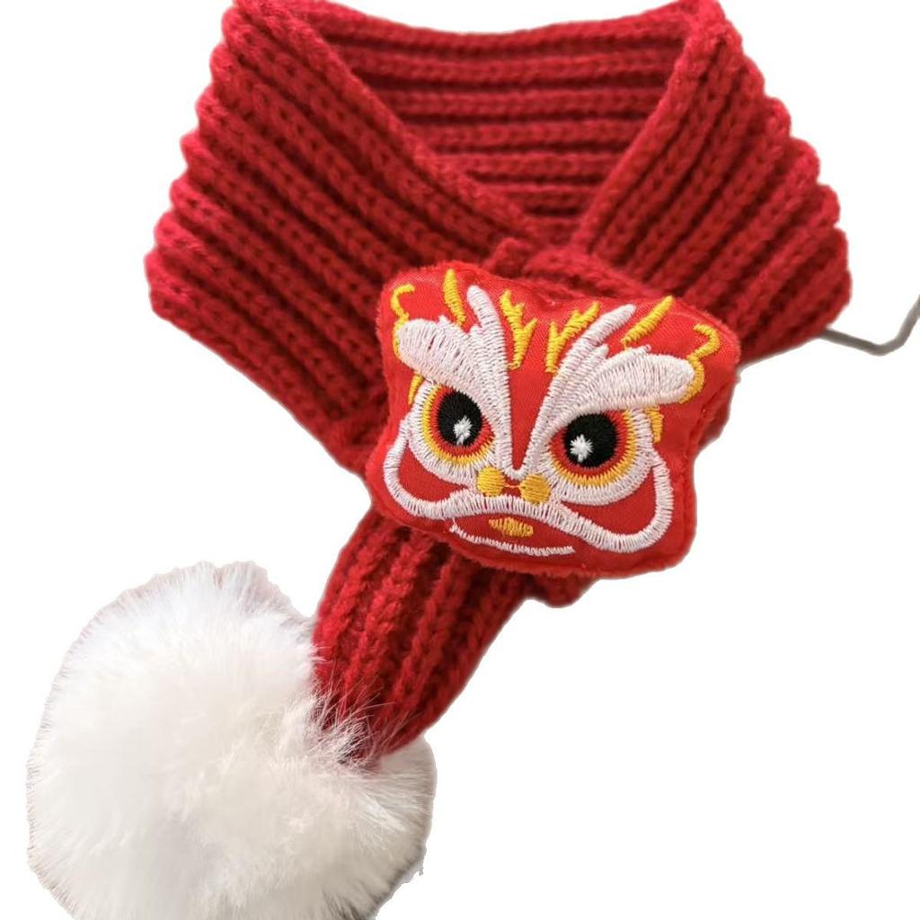 New Year Festive Pet Scarf: Dog Costume & Kitten Collar Neck Warmer