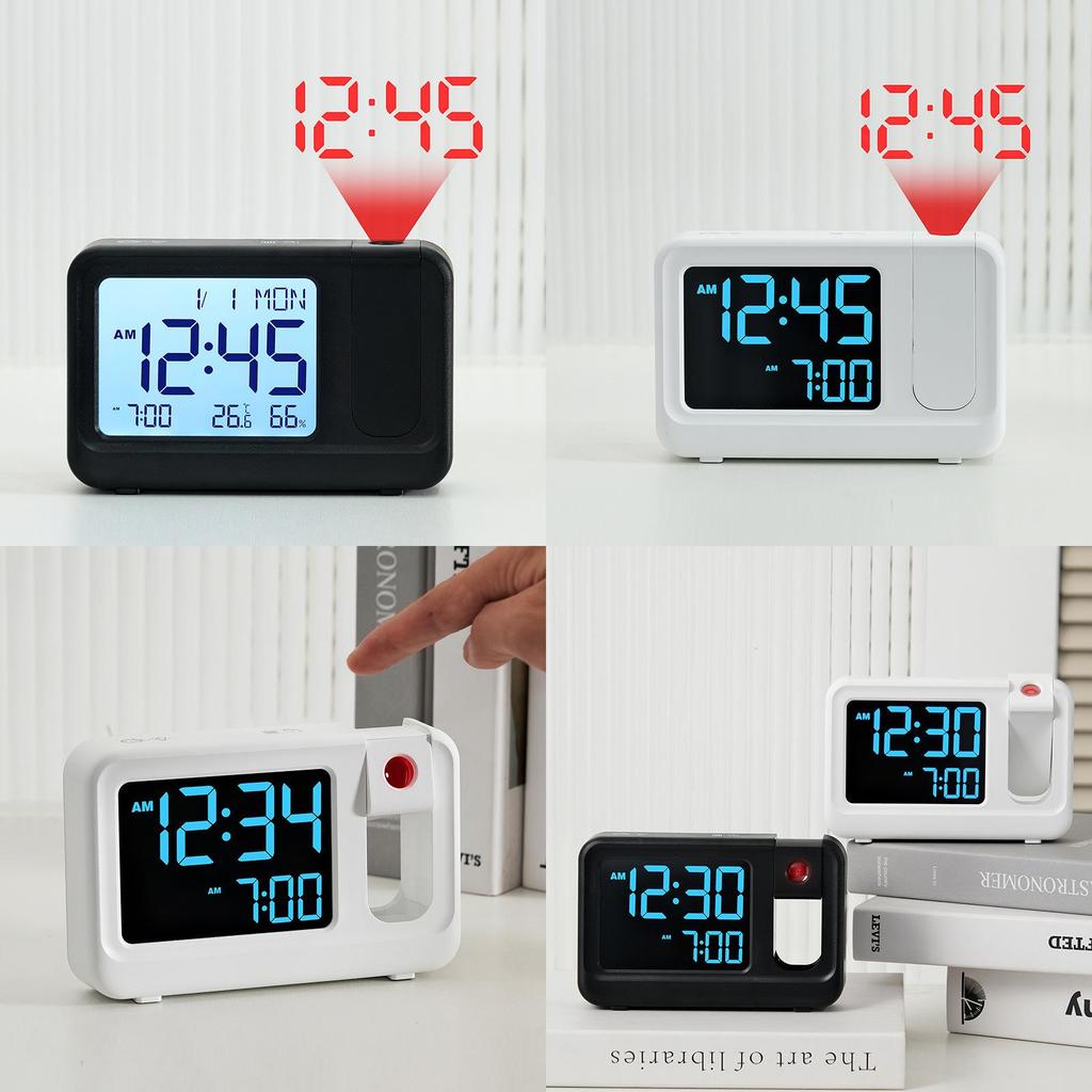 Minimalist Lcd Table Clock With Calendar And Alarm For Living Room Use
