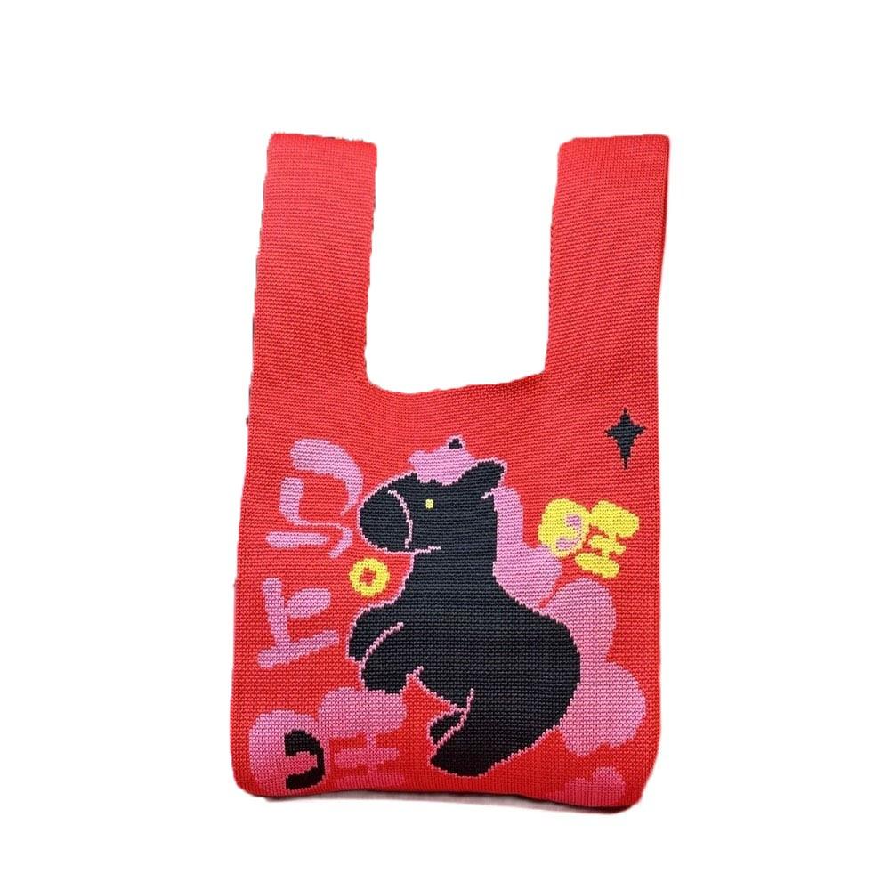 2026 Year of the Horse Horse Knot Wrist Bag Handmade Chinese style New Year Knitted Bag Gift Purse Reusable Tote Bag Travel