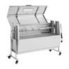 Grill Rotisserie, 38W Grill BBQ Zewnętrzny Rożen do Wieprzowiny i Jagnięciny, Węglowy Rożen o Pojemności 60 kg, Kółka i 4 Poziomy Wysokości, Stal Nierdzewna