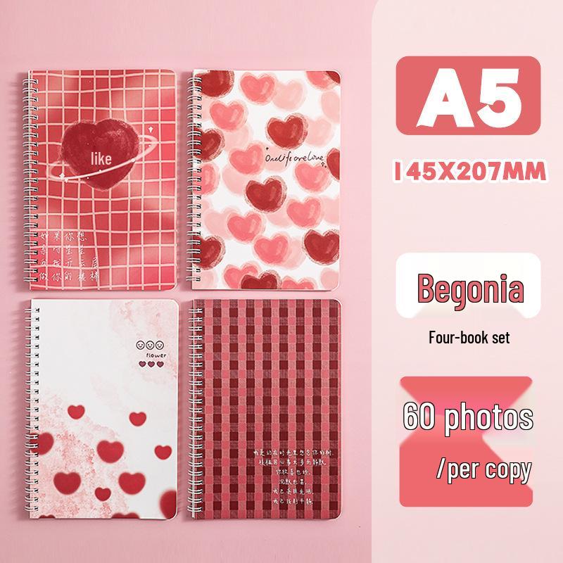 A5 Floral Spiral Notebook: Girlish Heart Study Stationery, Loose-Leaf Student Journal