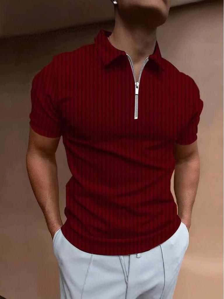 Men's Slim-Fit Polo Shirt: Trendy, High-End Summer Casual Short-Sleeve Top