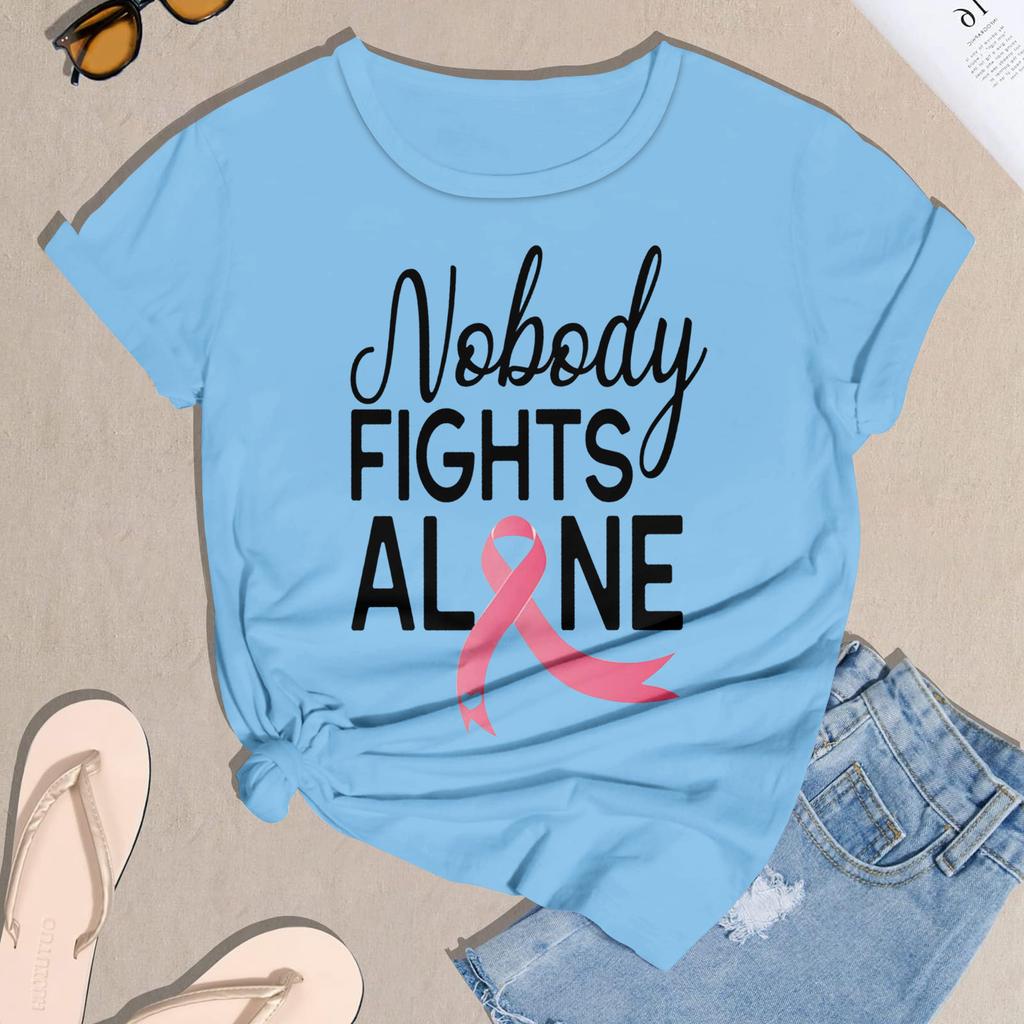 Women's Casual Halloween Breast Print T-Shirt Round Neck Pullover Short Sleeve Top