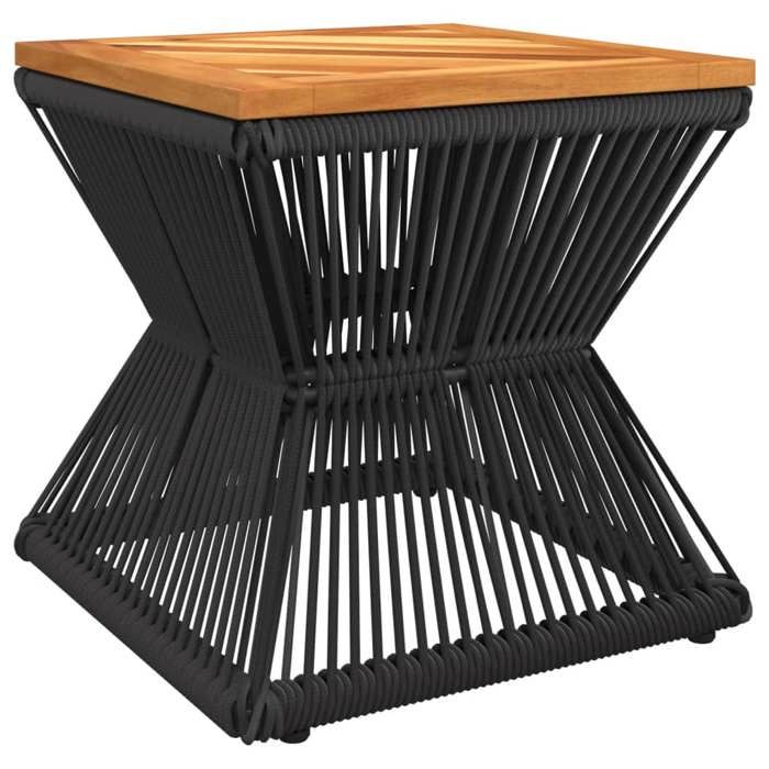 VidaXL Table basse avec base en fil de fer noir bois d'acacia massif, table latérale, table de salon, table d'accent, bout 365636