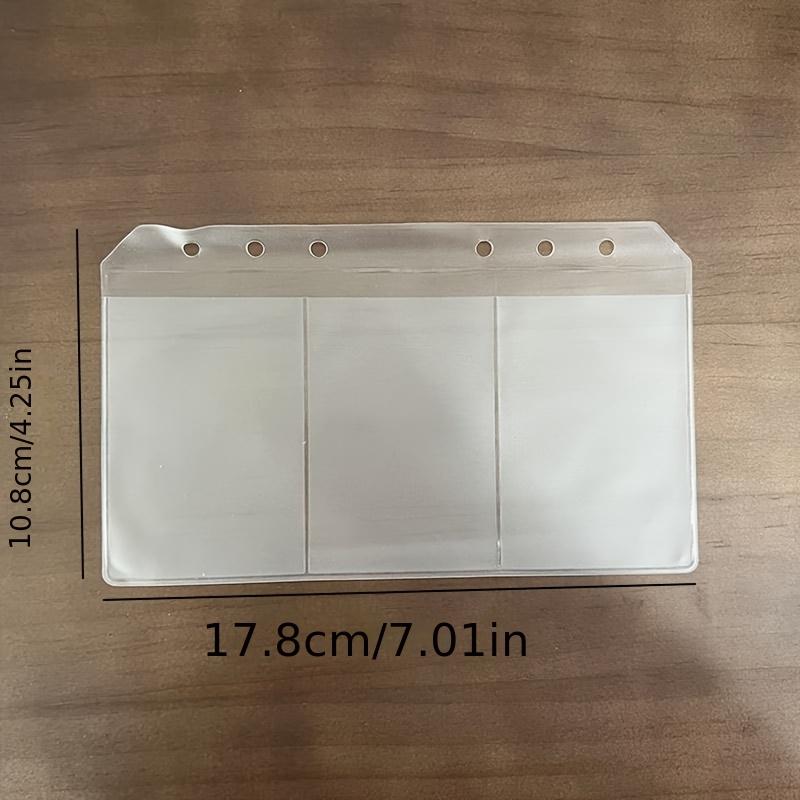 

3/5/10Pcs A6 6-Hole Frosted Binder Pockets, 3-Compartment Card Storage Sleeves for Business & ID Cards 3pcs