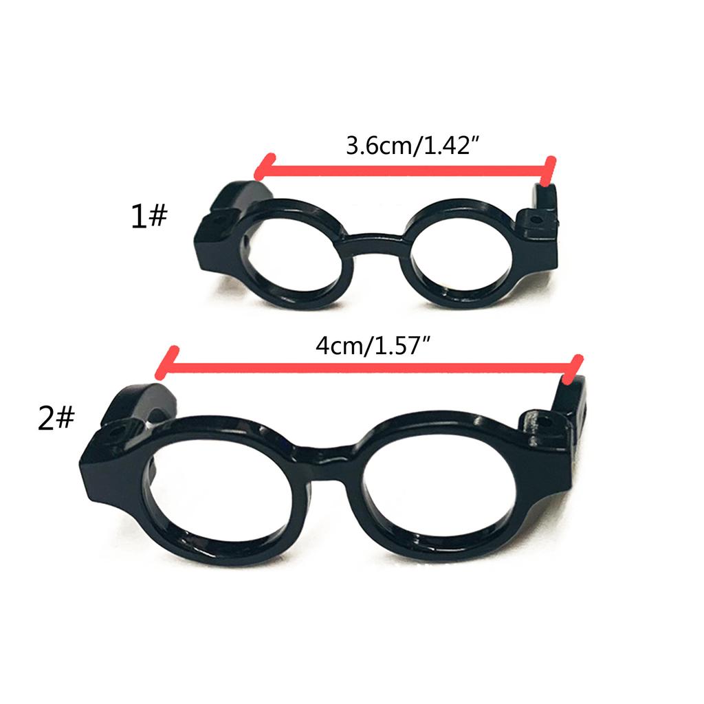 5xDollhouse Props Black Frame Glasses Miniatures Doll House Round Square Frame Glasses Doll No Lenses Glasses Ornament