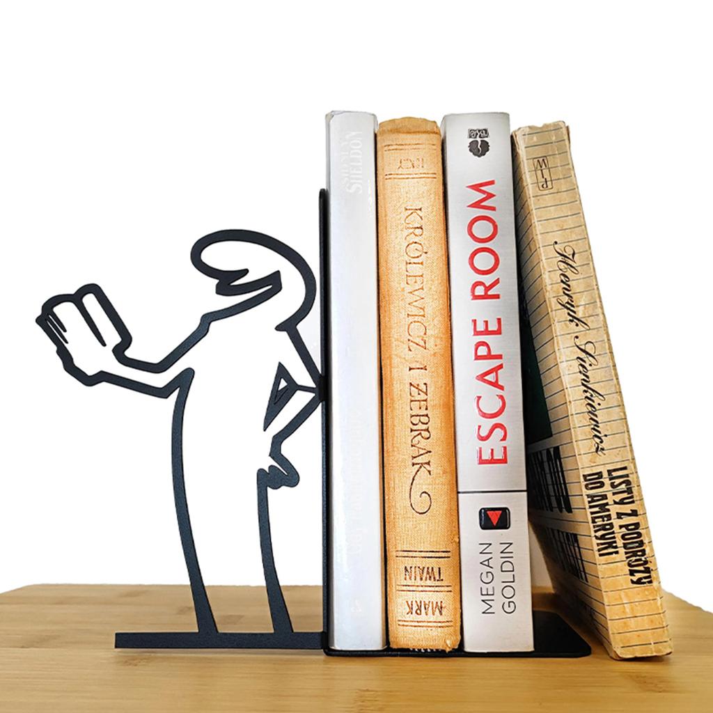 1Pc Iron Art Fun Decorative Bookend, Unique Bookend, Home Decoration, a Must-Have for Book Lovers