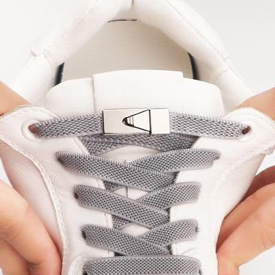 2024 Schnürsenkel ohne Binden, Druckverschluss-Schnürsenkel ohne Binden, elastische Schnürsenkel, Sneaker, Kinder, Erwachsene, 8 mm, verbreiterte, flache Schnürsenkel für Schuhe