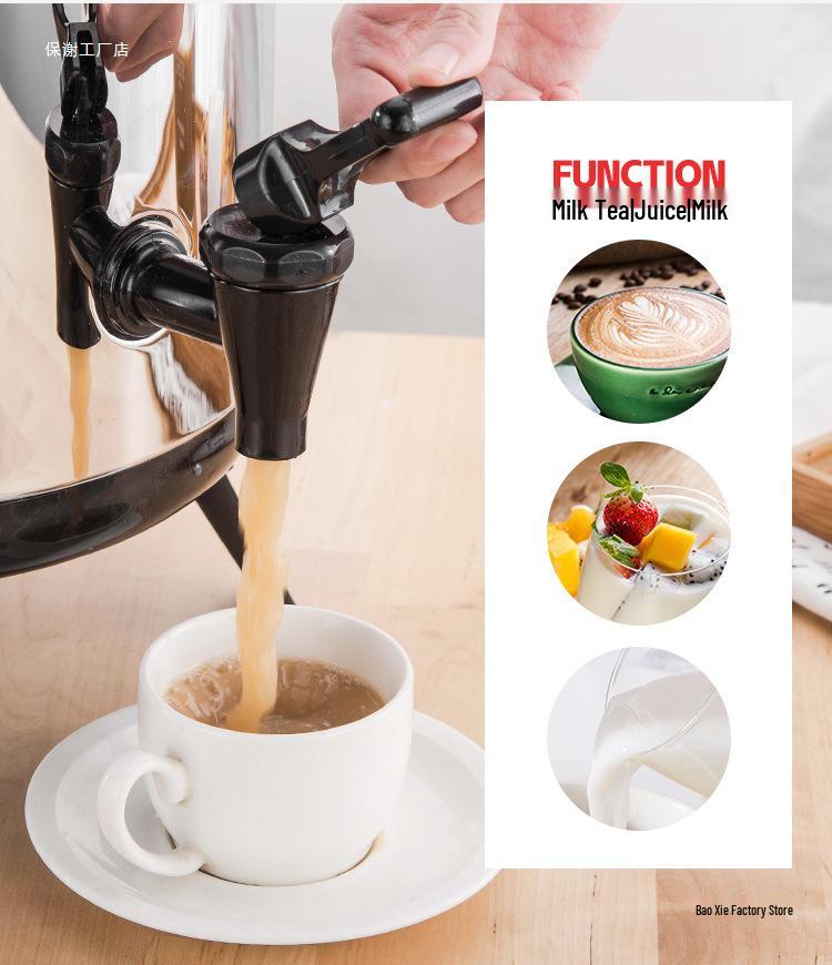 Commercial Stainless Steel Insulated Double-Layer Bucket for Milk Tea & Soy Milk, Large Capacity 