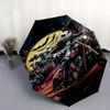 Motorcycle, Halloween Themed Automatic Opening and Closing Umbrella, Brightly Colored 8-rib Portable Umbrella, Suitable for Men and Women