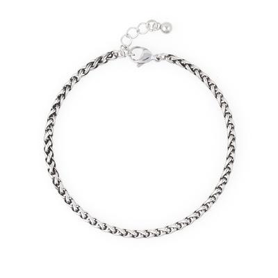 Jbans Classic 3 Antique Twist Surgical Steel Chain Bracelet (C2401Ac1108_Sv)