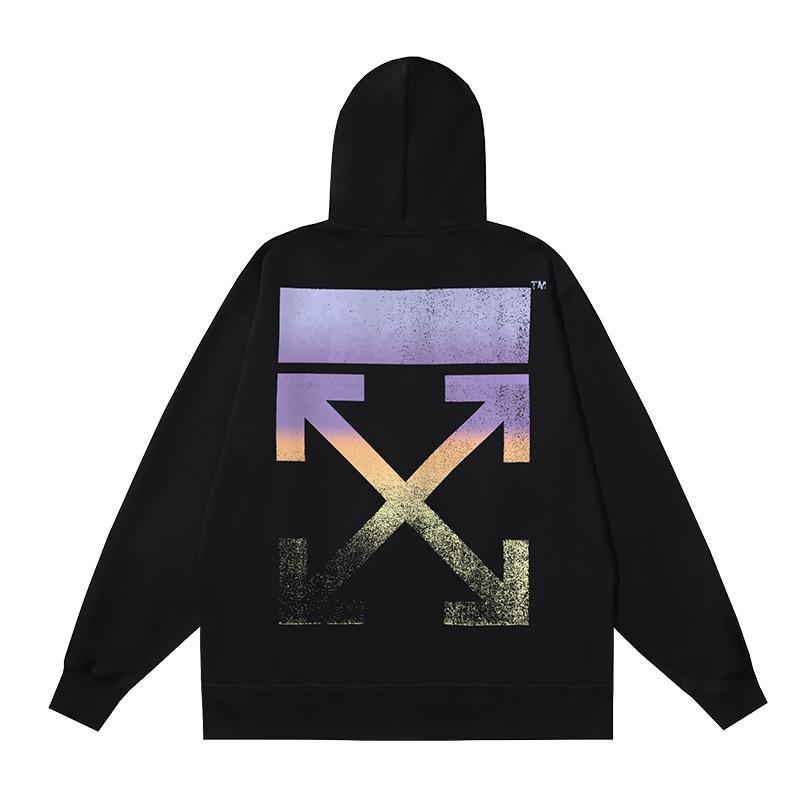 1029 Off-White 2026 Autumn New Gradient Arrow Pattern Printed Men's and Women's Zipper Hoodie