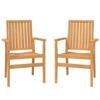 VidaXL Chaises de jardin empilables lot de 2 56,5x57,5x91 cm bois teck 364404