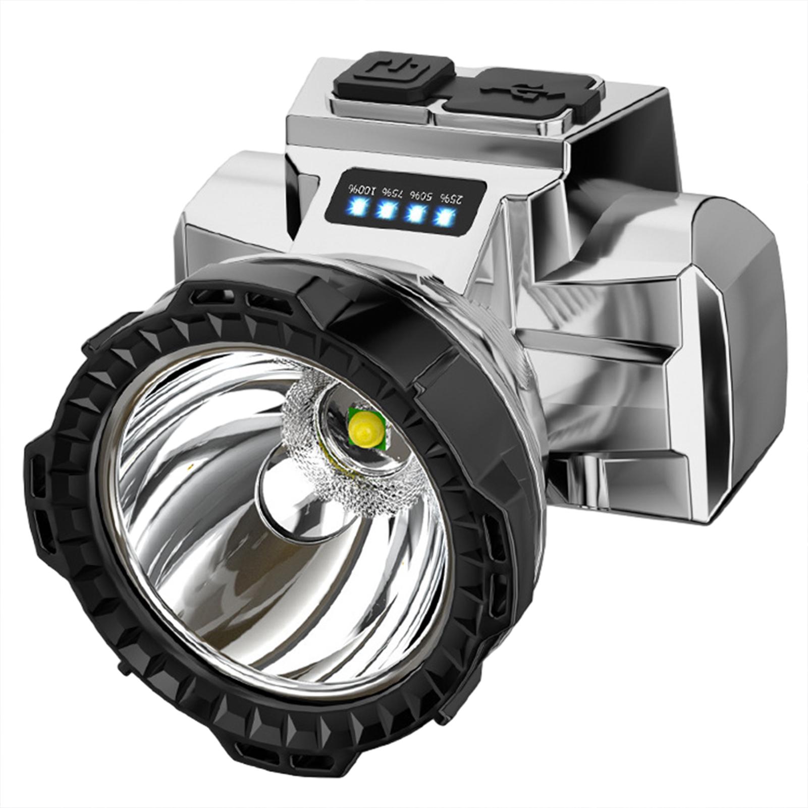 

Простой налобный фонарь с водонепроницаемым светодиодным фонариком для походов светло-желтый