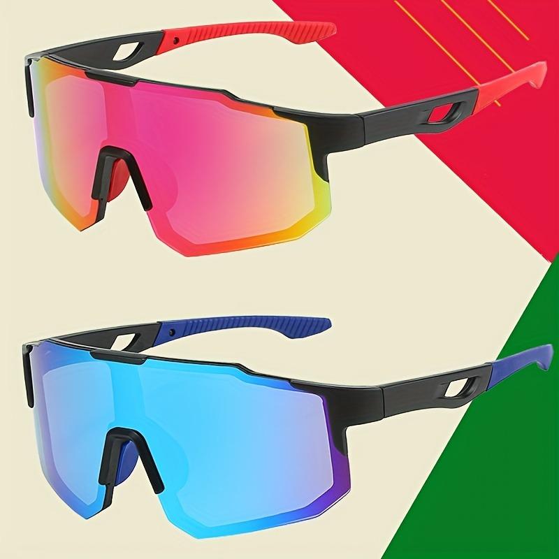 2 Piece Set of Men's and Women's Fashionable Glasses Colored PC Lenses Sports Baseball and Softball Glasses