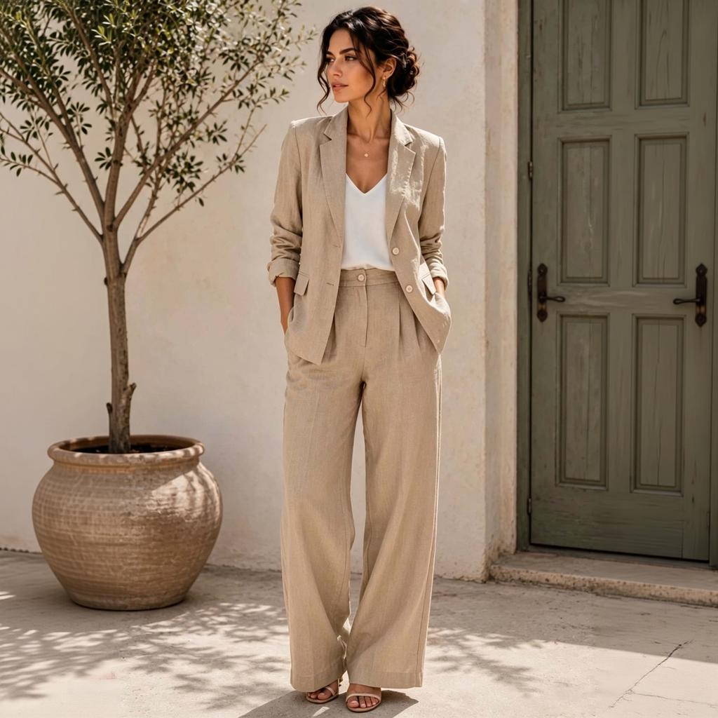 Women's Casual Two Piece Suit Set with and Pants for Everyday Fashion Look