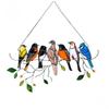 Home Fashion Decoration Creative Multicolor Metal Acrylic Panel Window Wall Hangings Birds Stained Glass Suncatcher Crafts