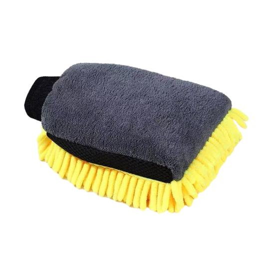 1Pc Chenille Car Wash Mitt Thick Plush Double-Sided Microfiber Glove for Scratch-Free Cleaning Waterproof