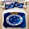 Cruzeiro Esporte Pattern Bedding Quilt Set Quilt Cover Pillowcase Home Decoration Birthday Gift (1 * duvet cover + 2 * pillowcase, without core)