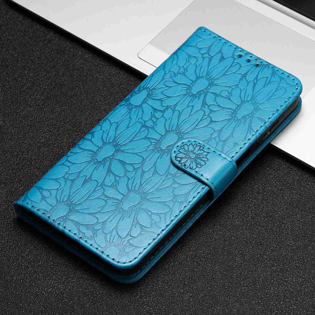 10-Color Daisy Embossed Flip Card Case for TCL 40 XL/40R/40X/40SE.TCL 403/405/406/408
