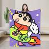 Shinchans Sleep Cartoon Blanket Cover Coral Fleece Plush  Super Soft Throw Blankets For Outdoor Travel Bedroom Quilt
