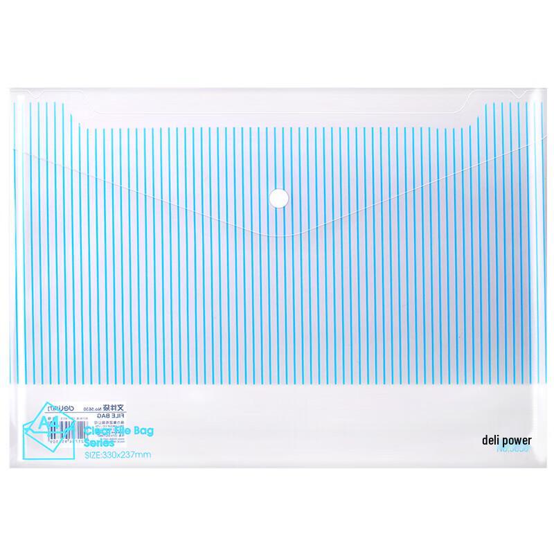 Deli 5505 A4 Snap Button Transparent File Folders