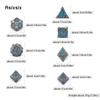 7 Pcs Black Blue Metal Dice Solid Metal Polyhedral Dice Set Suitable for Role-Playing RPG    Board Game Card Game