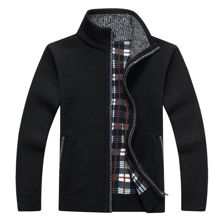 Pánský zimní cardigan kabát hnojivo pro zvýšení plus sametově tlustý svetr