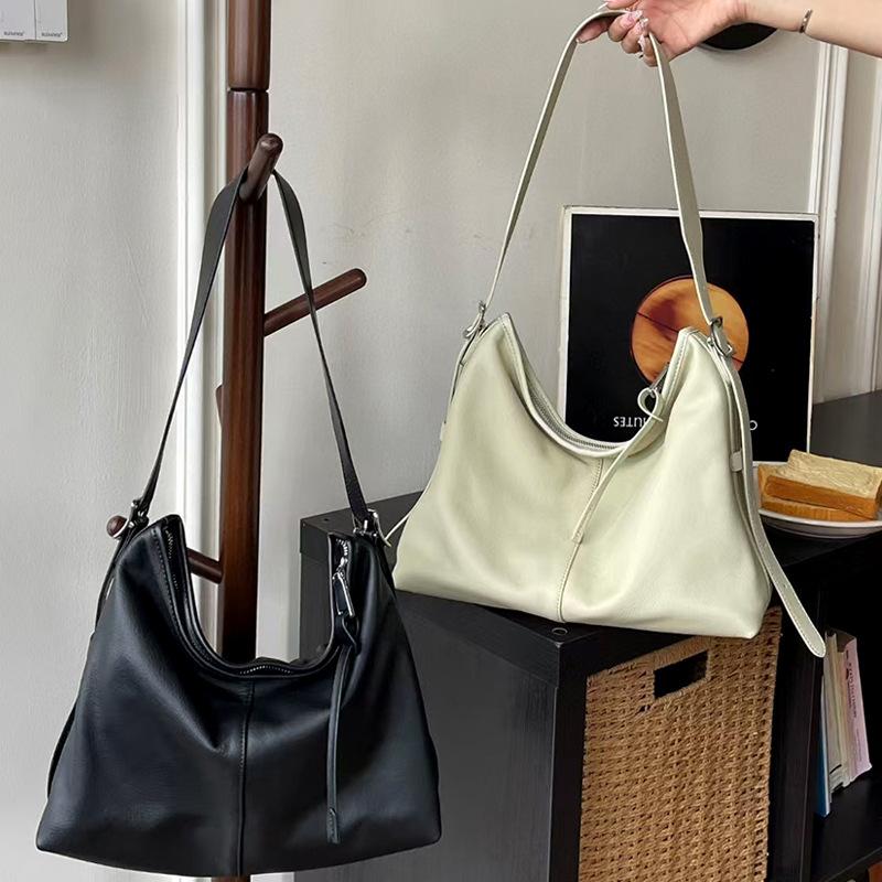 2025 New Genuine Leather Women's Bag High-End Commuter Tote Bag Large Capacity Versatile Niche Shoulder Bag