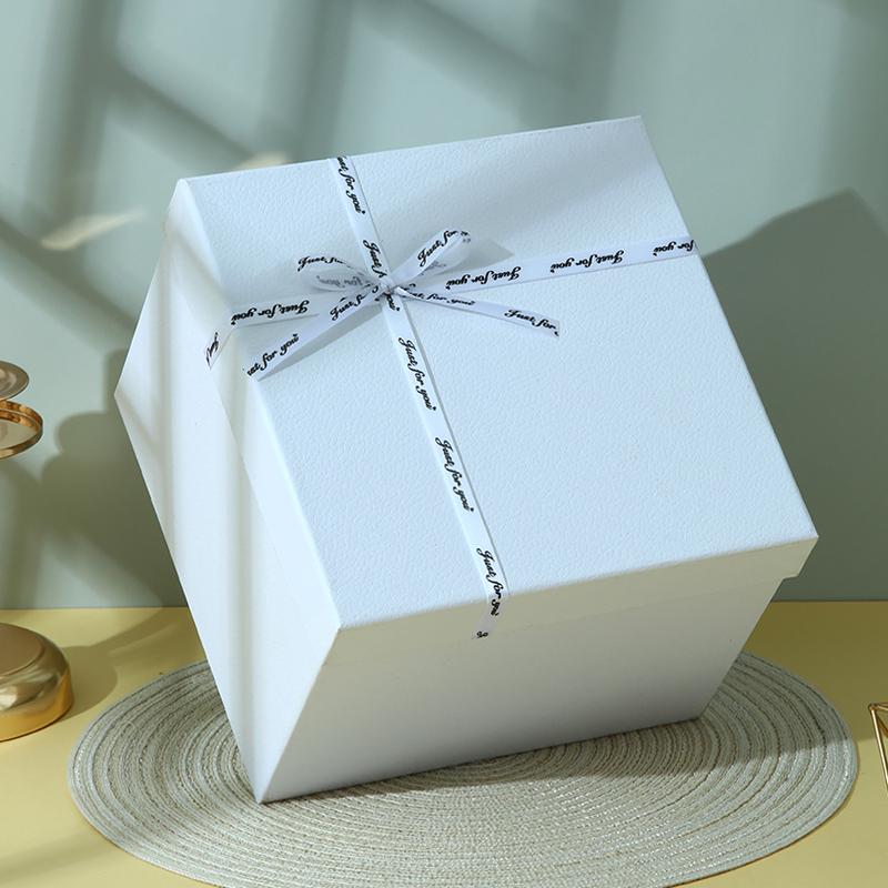 Large Square Solid Color Birthday Gift & Souvenir Box with Handle