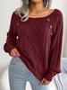 Autumn and Winter Casual Square Neck Button Twist Knitted Pullover Sweater