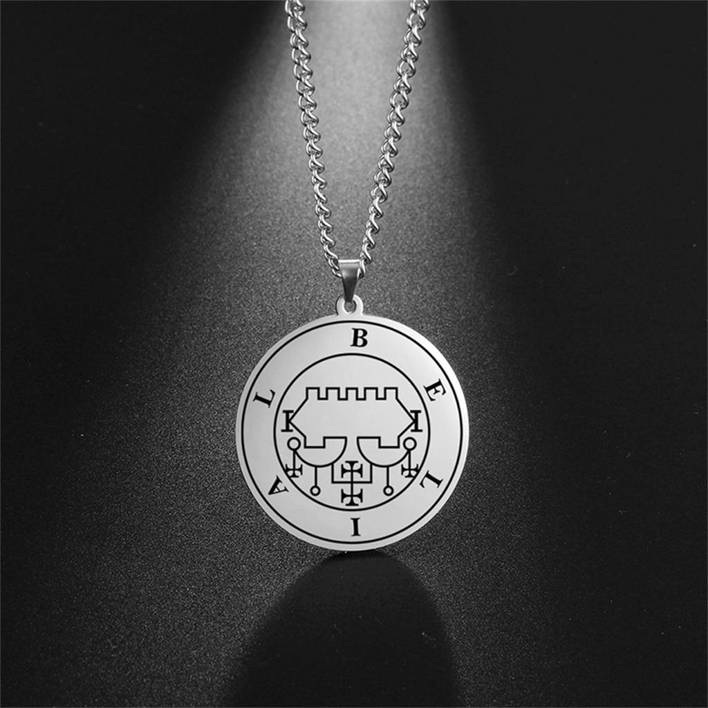 King Belial Sigil Demon Seal Necklace Stainless Steel Key of Solomon Pendant Necklaces Amulet Jewelry Gifts Wholesale