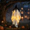 Durable Halloween Holiday Decor Hanging Ghost for Outdoor Decoration, Cute Flying Satin White Reusable Party Decorations Home, Tree, Porch,