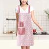 Baking Apron with Pocket Sleeveless Breathable Floral Printed Non-pilling Anti-fouling Cooking Apron for Home
