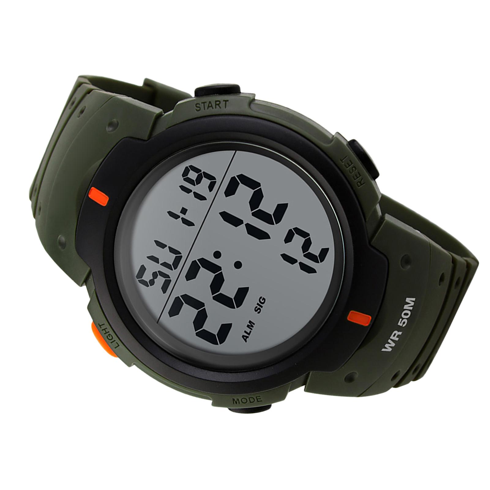 Men Digital Watch Stopwatch Alarm Luminous Watch