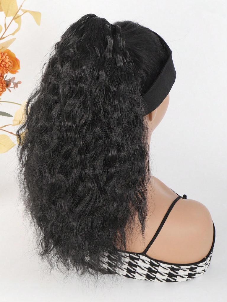 18palcové příčesky culíku s klipem drápkem Vícevrstvé vlasy Nadýchané Husté Vlnité Černé Vlasové Příčesky Měkký Syntetický Příčesek Pro Ženy