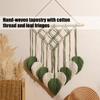Natural Cotton Macrames Wall Art Leaf Pattern Hanging Decoration with Fringes For Home Interior Bedroom Nursery Decors