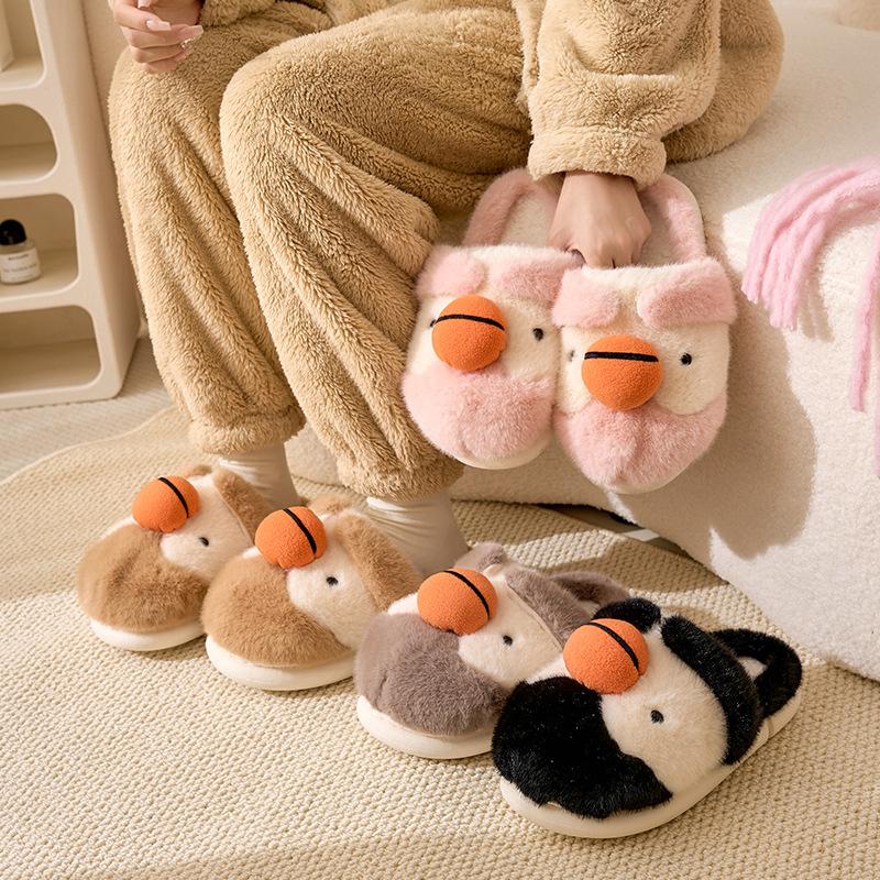 Couple Home Warm Fur Slippers Soft Bottom Non-slip Cotton Slippers Thick Bottom Comfort Winter Slides Women Zapatos De Mujer