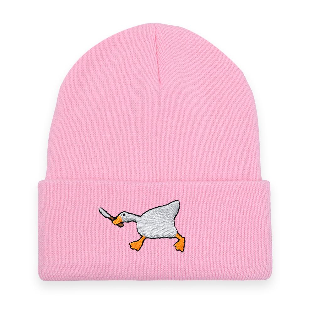 Big Goose Embroidered Knitted Hat for Winter and Winter Warmth, Men's and Women's Hoodies, Unclimbed Knitted Hat, Outdoor