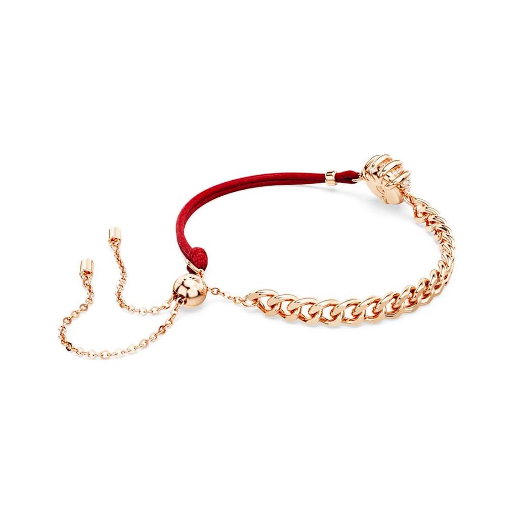Swarovski Dragon And Phoenix Claw Design Imitation Crystal Rose Gold Tone Cotton Rope Bracelet Women Bracelet Red 5675841
