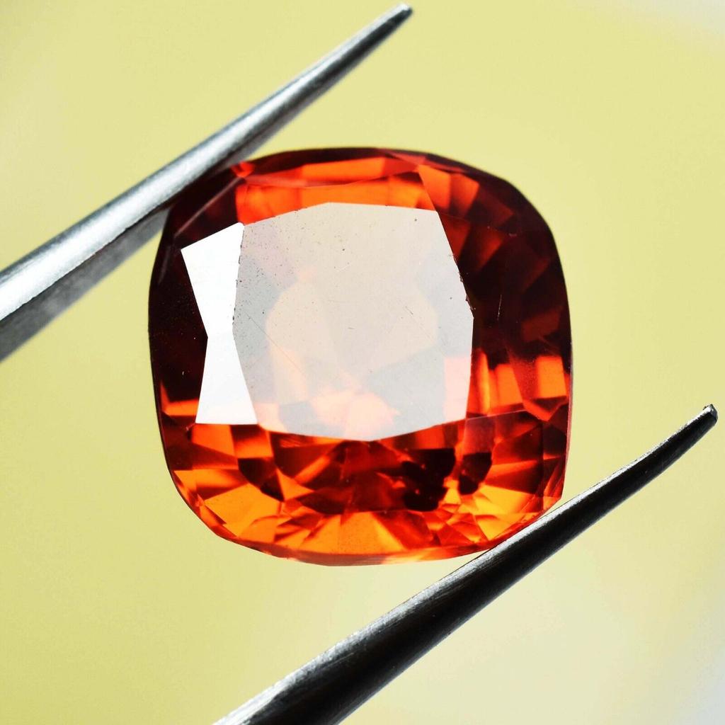 8.50 Ct NATURAL Sapphire Orange Square Cushion Shape   loose Gemstone